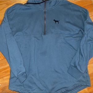 Pink by Victorias Secret sweater Teal and pink logo swirl Medium